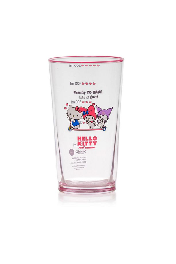 Karişik Hello Kitty Baskılı Cam Bardak 500 ml - 6