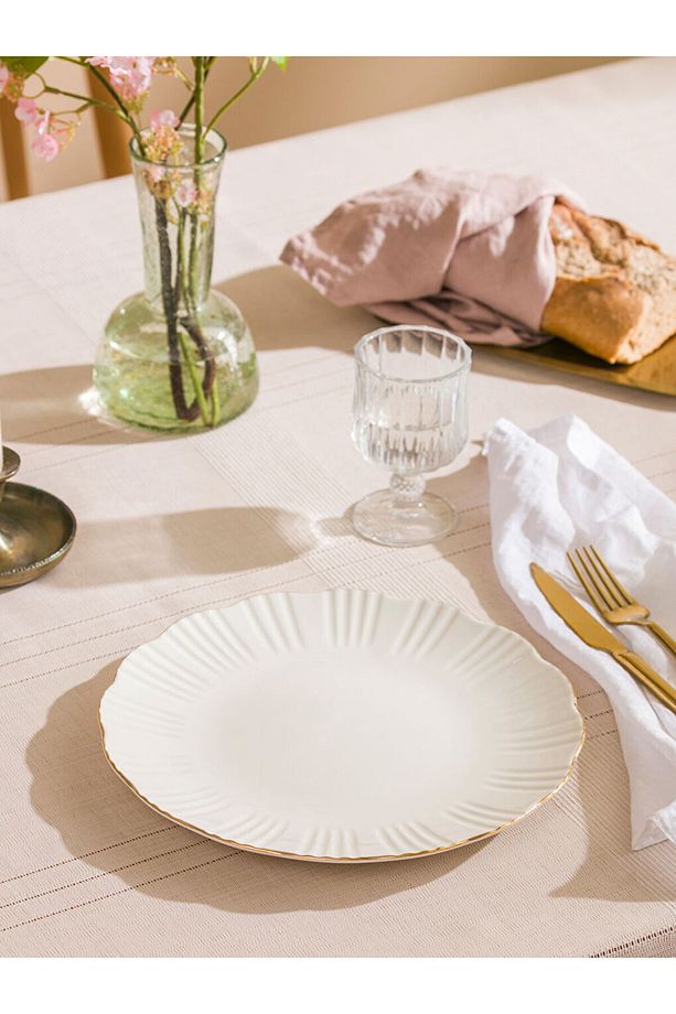 Karişik Desenli Porselen Servis Tabağı 26 cm - 1