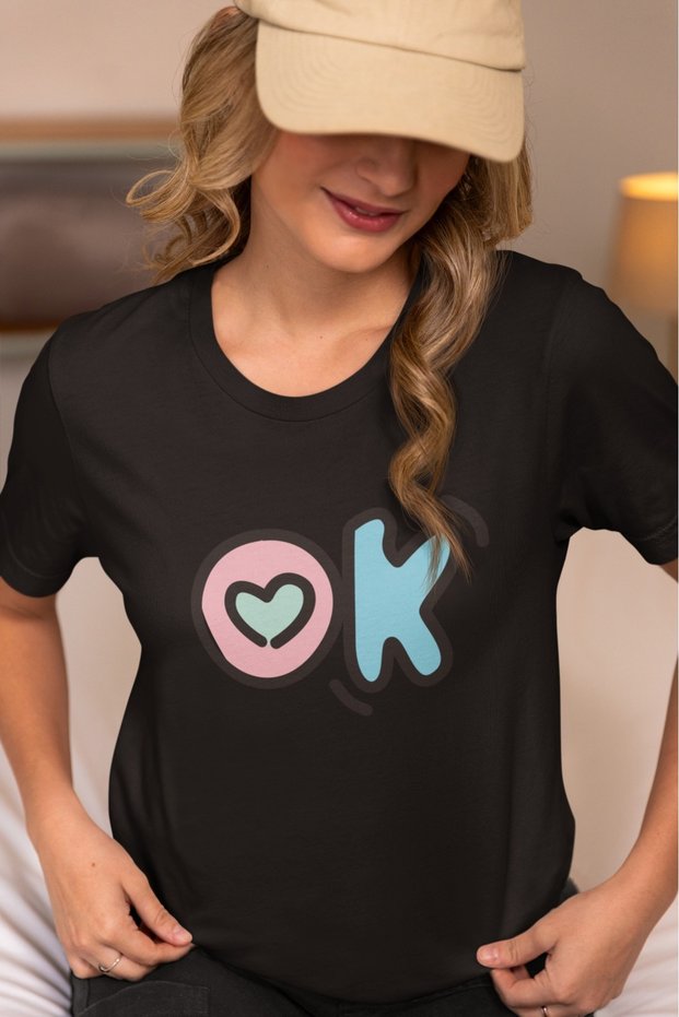 Unisex Men/Women Okey Color Printed Oversize 100% Cotton T-Shirt