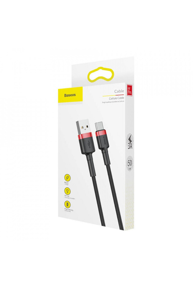 USB Type-C Data Cable, 3A, 0.5m - (CATKLF-A91) - Black / Red - 7