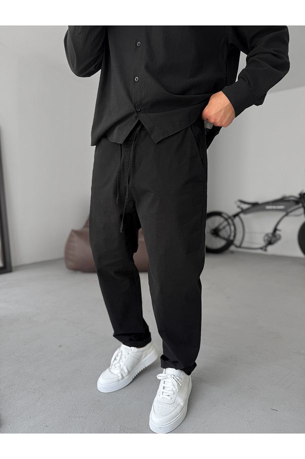 Siyah Havuç Kesim Gabardin Pantolon C-6554 - 2