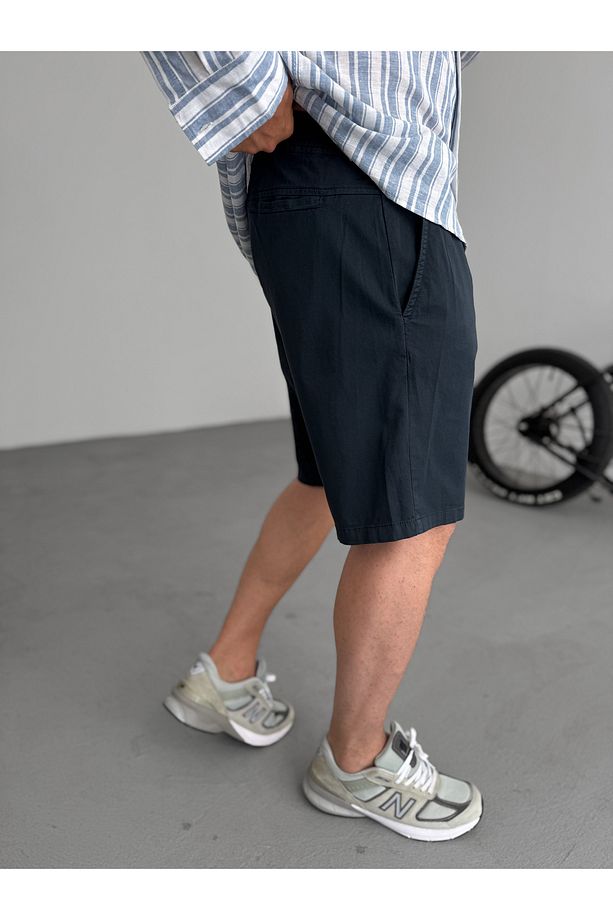 Lacivert Gabardin İnce Basic Şort YP-5011/3023 - 4