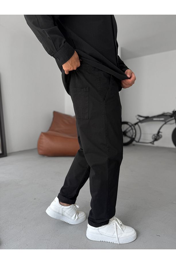 Siyah Havuç Kesim Gabardin Pantolon C-6554 - 3
