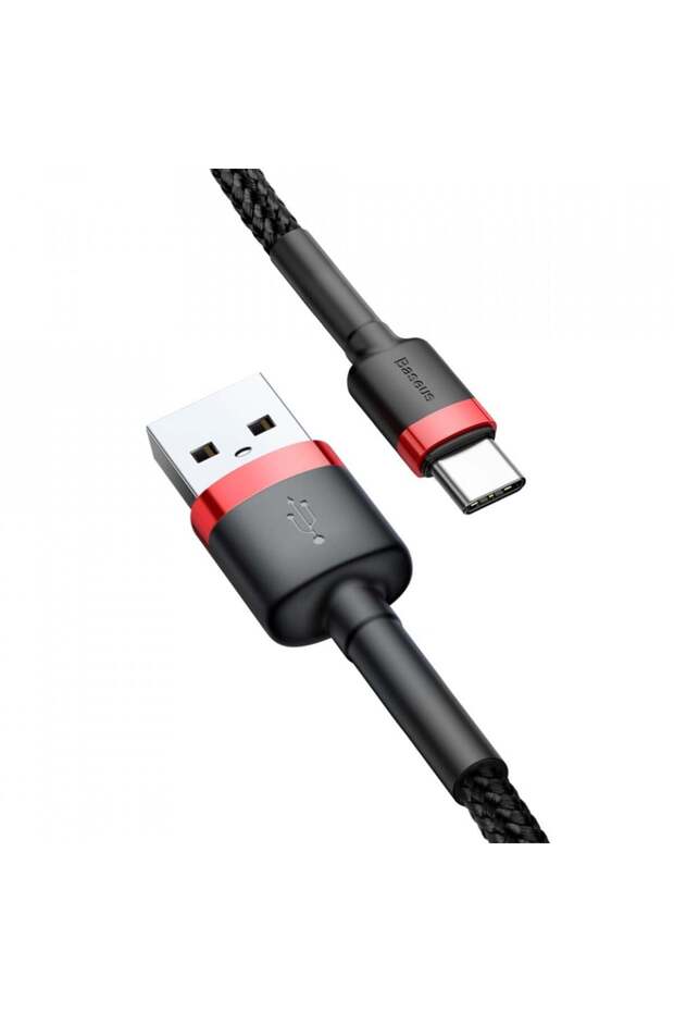 USB Type-C Data Cable, 3A, 0.5m - (CATKLF-A91) - Black / Red - 3
