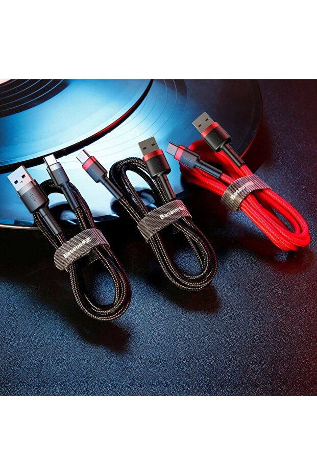 USB Type-C Data Cable, 3A, 0.5m - (CATKLF-A91) - Black / Red - 6