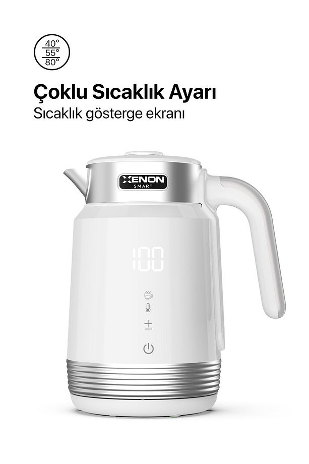Akıllı Kettle Çelik 1.7 Lt Wi-fi 2200 W Mobil App Kontrol Led Sesli Asistan Desteği Su Isıtıcı X7102 - 5