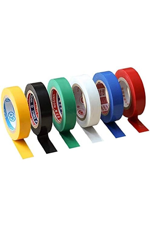 Almi Tape Insulation Tape 6 Pack Mixed Colour 15mm X 18mm Electrical Tape Pvc Tape Adhesive Ga