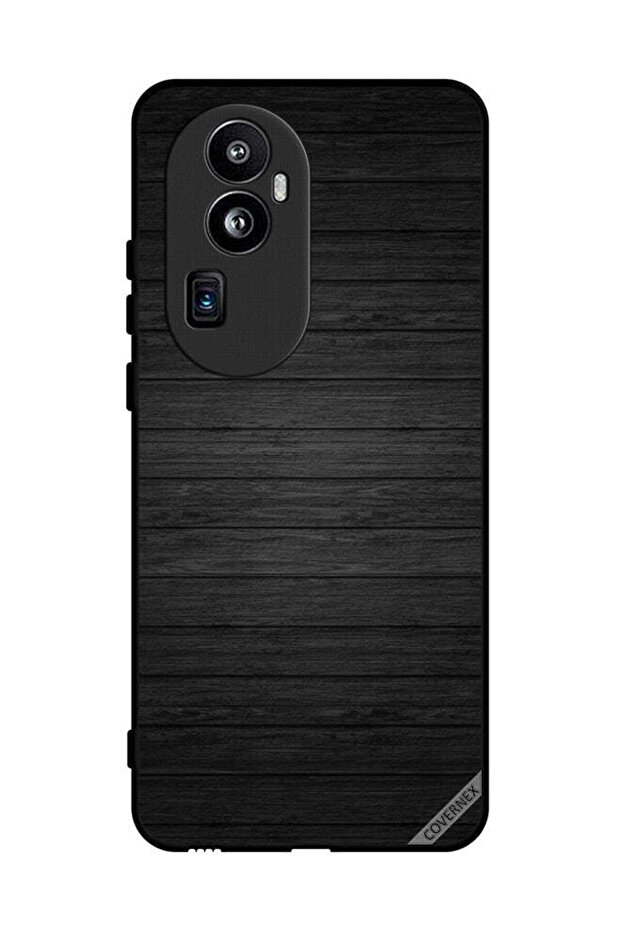 غطاء حماية لهاتف Oppo Reno 10 Pro Plus بنمط خشبي داكن