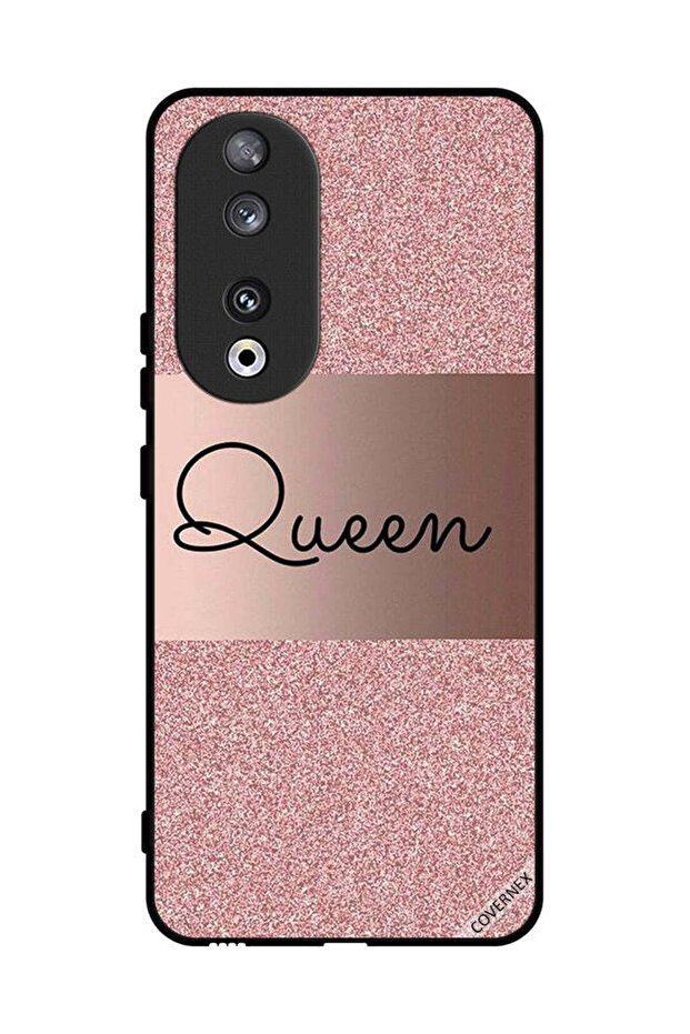 غطاء حماية لهاتف Honor 90 بخلفية لامعة من Queen Glitters