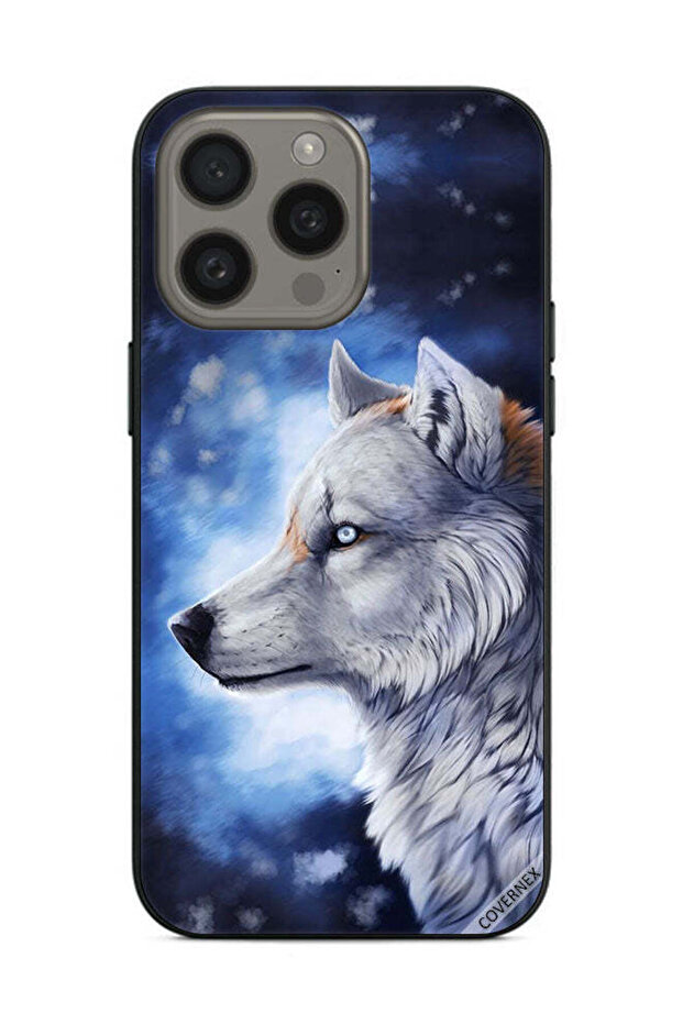 غطاء حماية لجهاز Apple iPhone 15 Pro Max - رسمة الذئب