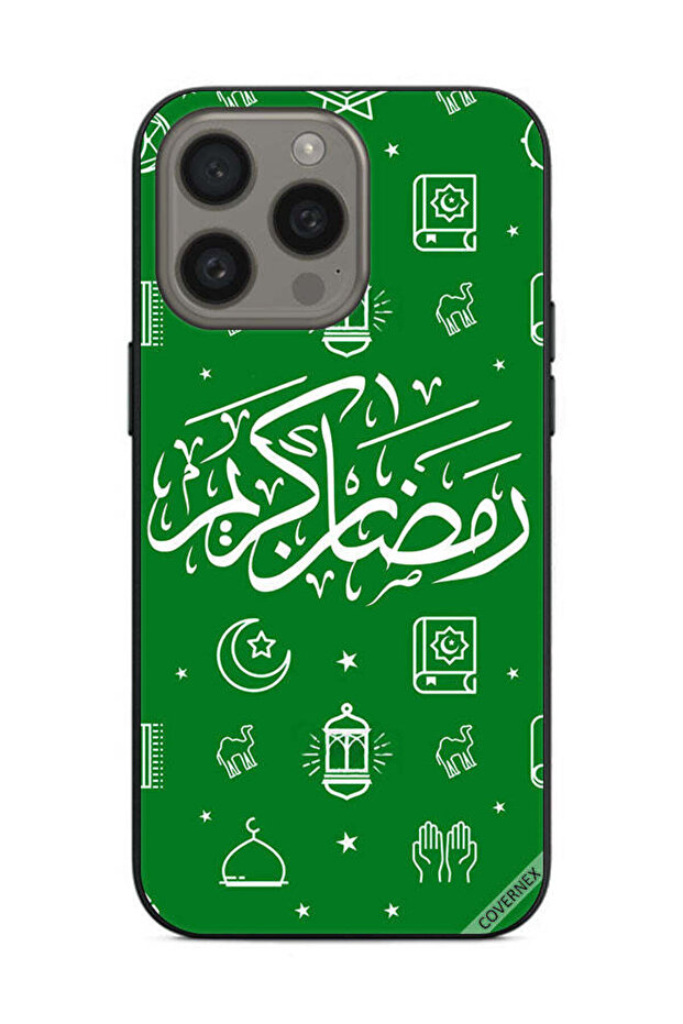 غطاء حماية لهاتف أبل آيفون 15 برو ماكس - رمضان كريم - أخضر