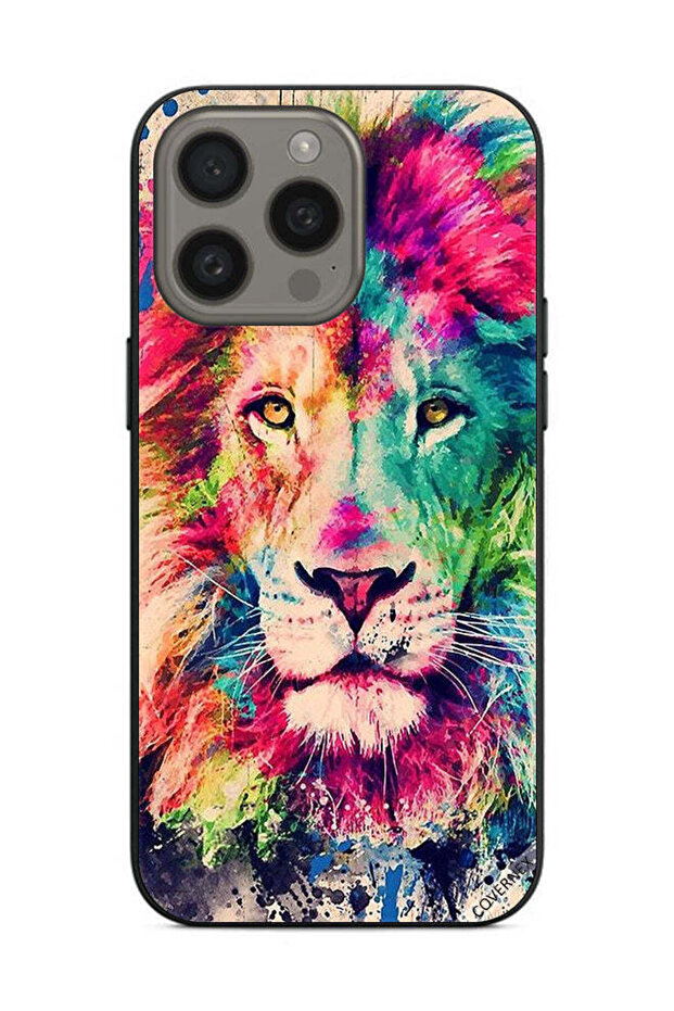 غطاء حماية لهاتف Apple iPhone 15 Pro Max بتصميم رسمة الأسد