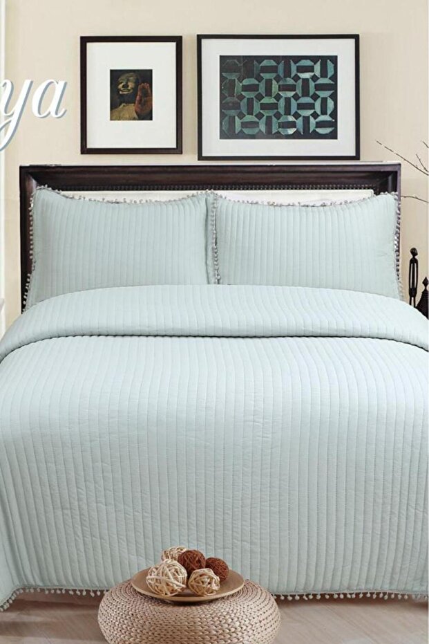 Asian Fiber Filled Single 180X240 cm Bedspread Gray