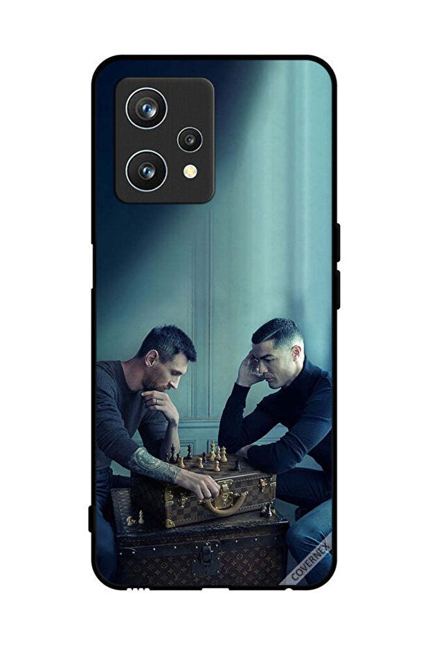 غطاء حماية لهاتف Realme 9 Pro ميسي ضد رونالدو يلعبان الشطرنج