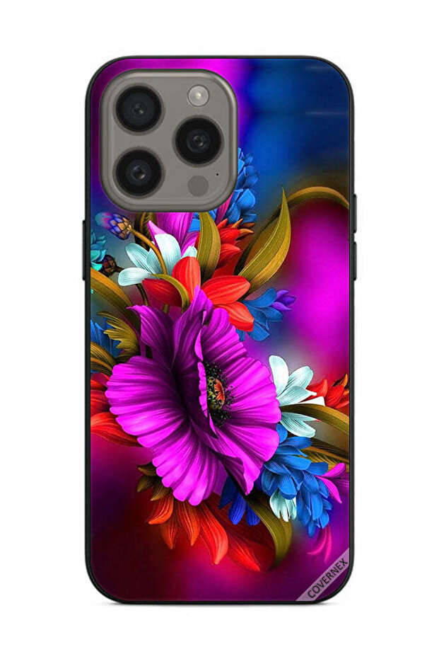 غطاء حماية لهاتف Apple iPhone 15 Pro Max HD Flowers Art
