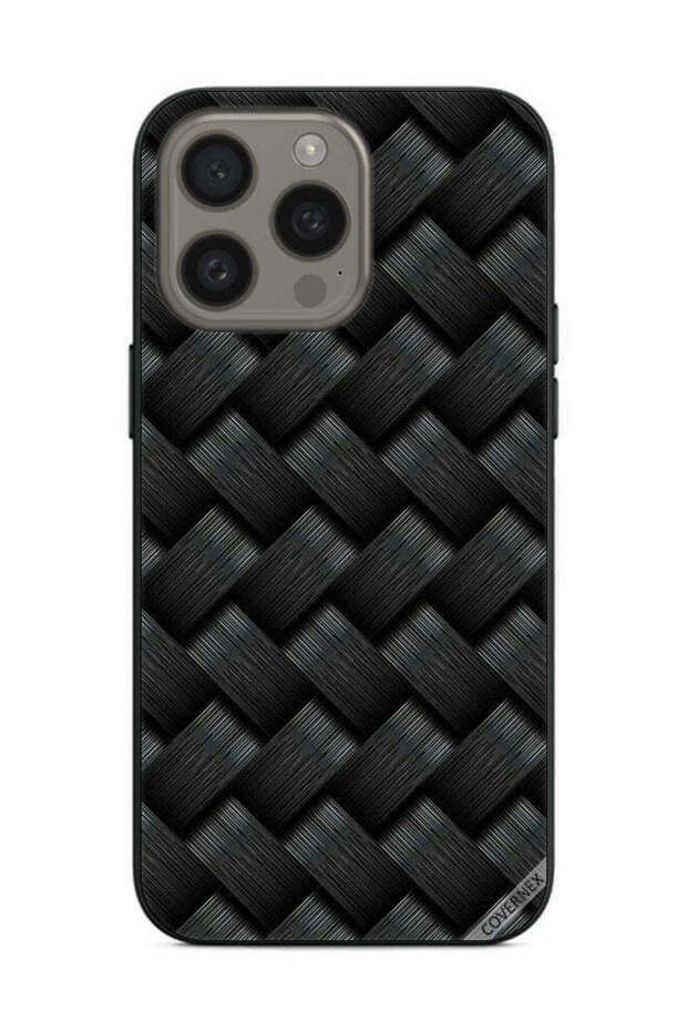 غطاء حماية لهاتف Apple iPhone 15 Pro Max بنمط خطوط داكنة