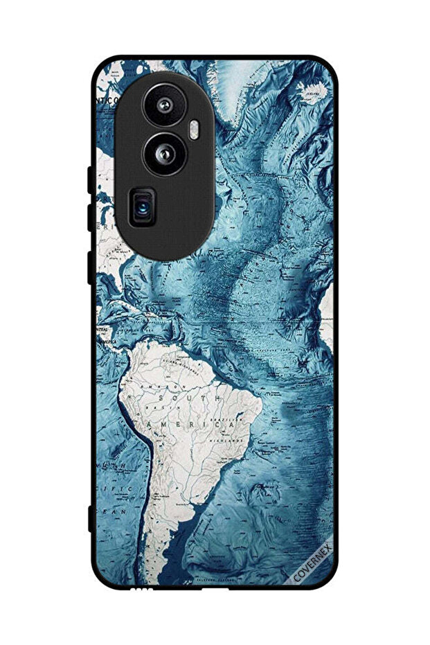 غطاء حماية لهاتف Oppo Reno 10 Pro Plus مع رسمة خريطة