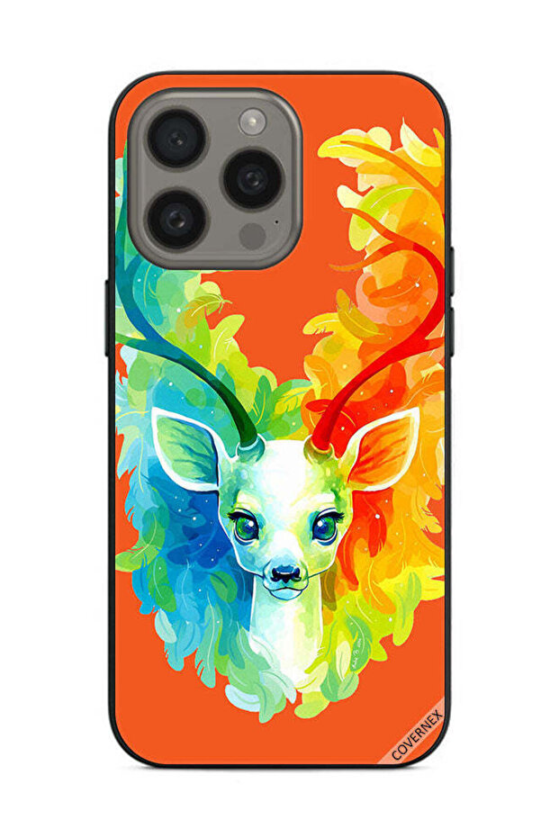 غطاء حماية لهاتف Apple iPhone 15 Pro Max - غزال ملون