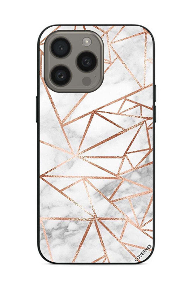 غطاء حماية لهاتف Apple iPhone 15 Pro Max بنمط رخامي وورق جدران