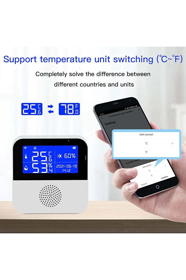 Smart Thermostat WiFi, Temperature and Humidity, LCD Display, Tuya Smart/Smart Life App - White - 5