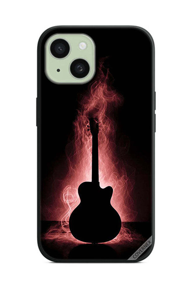 غطاء حماية لهاتف Apple iPhone 15 بتصميم انعكاس الجيتار