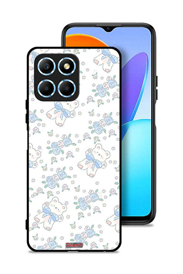 Honor X6 Protective Case Cover Cute Teddy Bear And Flowers Icon