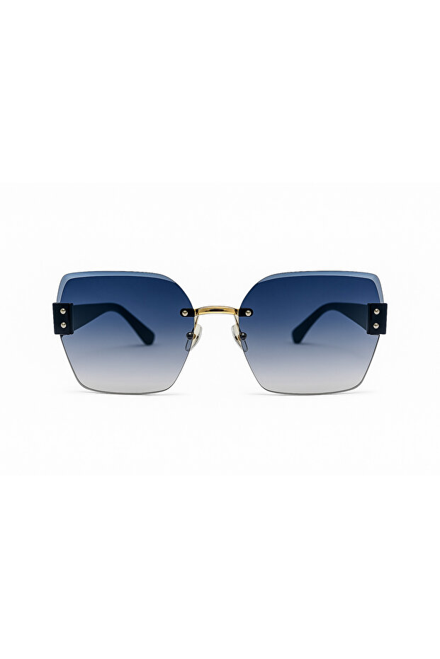 Darmia Blue Handle, Blue Gradient Glass Vintage & Retro Sunglasses
