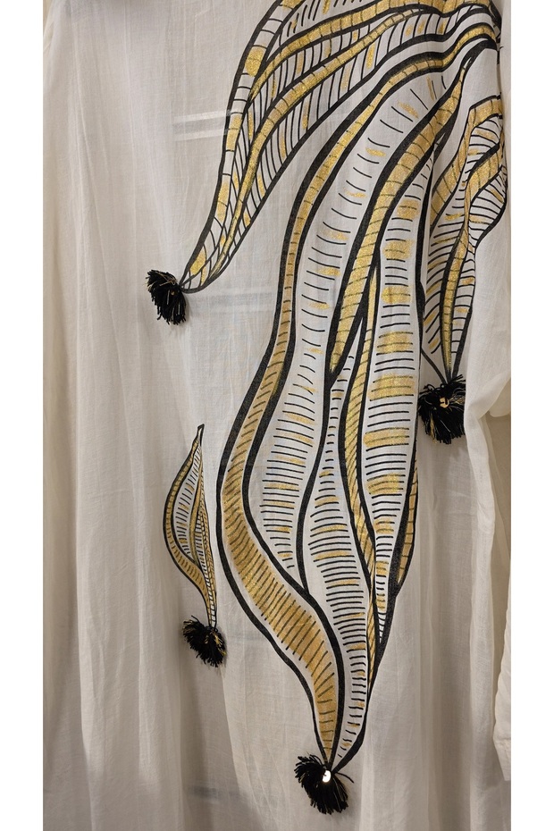 Kimono Wave Pattern Raw Cotton - 3