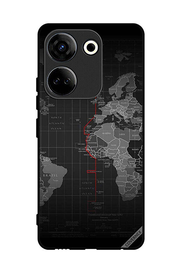 Protective Case Cover For Tecno Camon 20 World Map