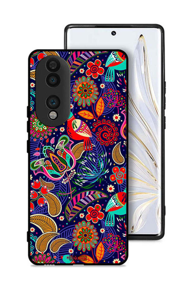 غطاء حماية لهاتف Honor 70 بنقشة طيور وزهور