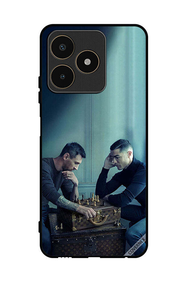 غطاء حماية لهاتف Realme C53 ميسي ضد رونالدو يلعبان الشطرنج