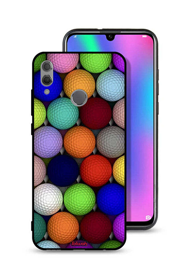 غطاء حماية لهاتف Honor 10 Lite بتصميم كرات فنية تجريدية