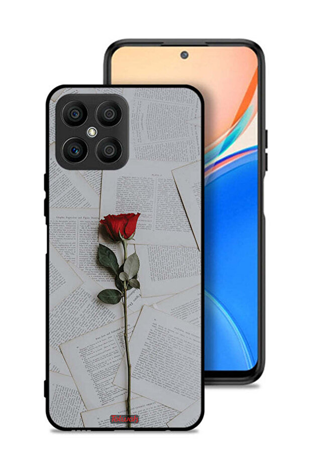 غطاء حماية لهاتف Honor X8 4G وردي على ورق
