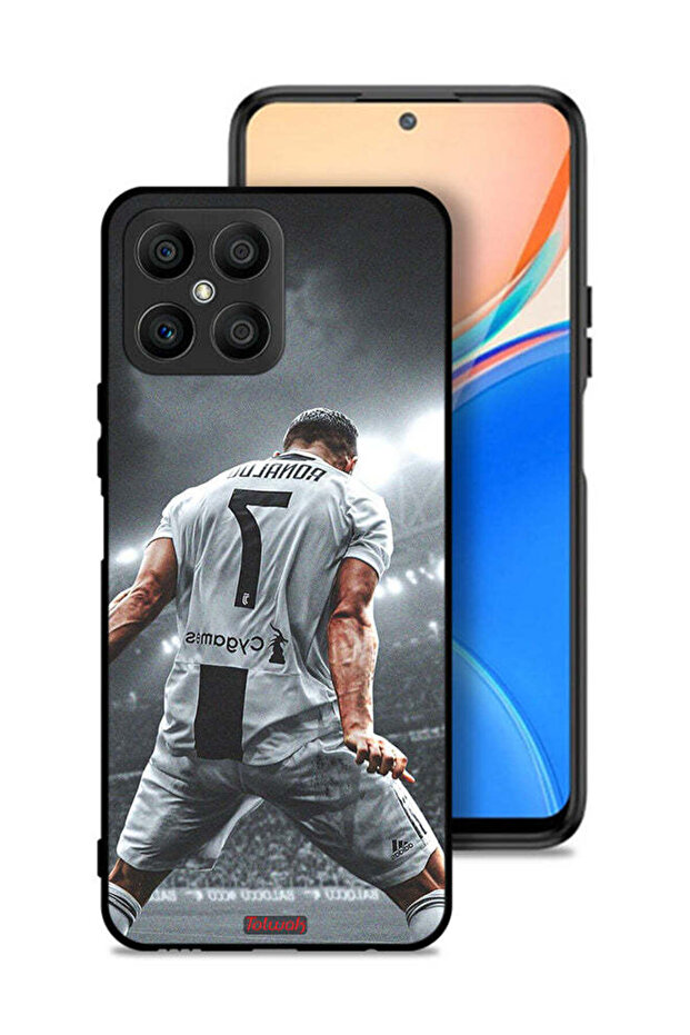 غطاء حماية لهاتف Honor X8 4G بطبعة احتفال كريستيانو رونالدو