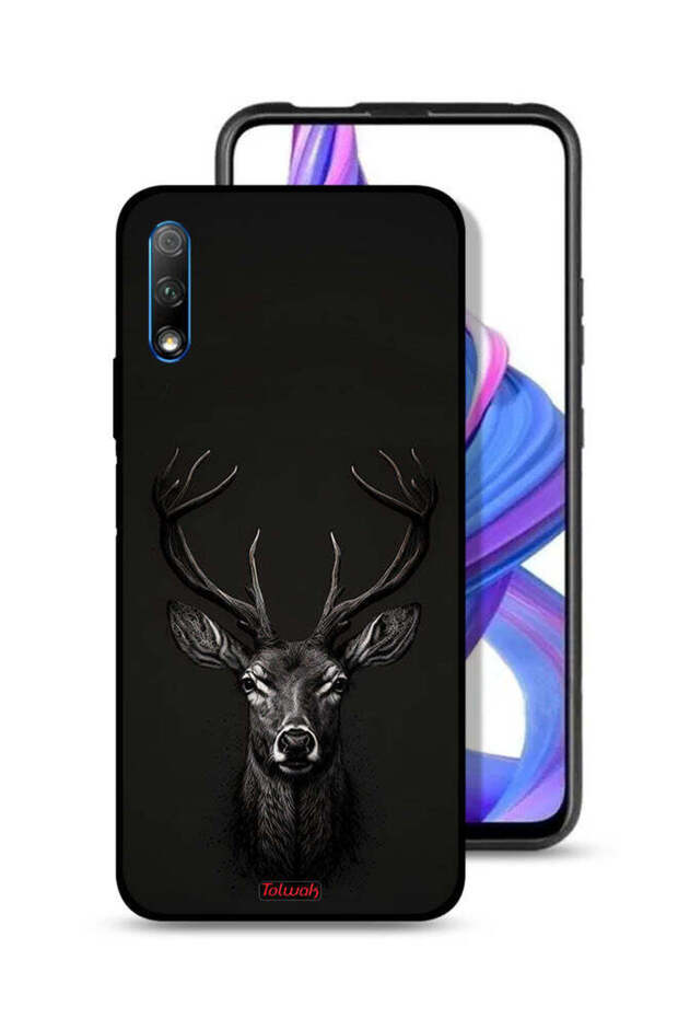 غطاء حماية لهاتف Honor 9X (الصين) بتصميم غزال فني رقمي