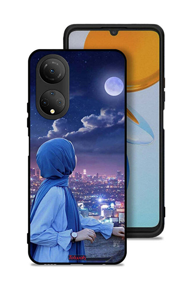 Honor X7 Protective Case Cover Looking At Moon Hijab Girl