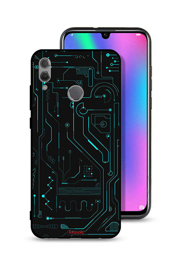 غطاء حماية لهاتف Honor 10 Lite دوائر فنية رقمية بسيطة شاشات متعددة