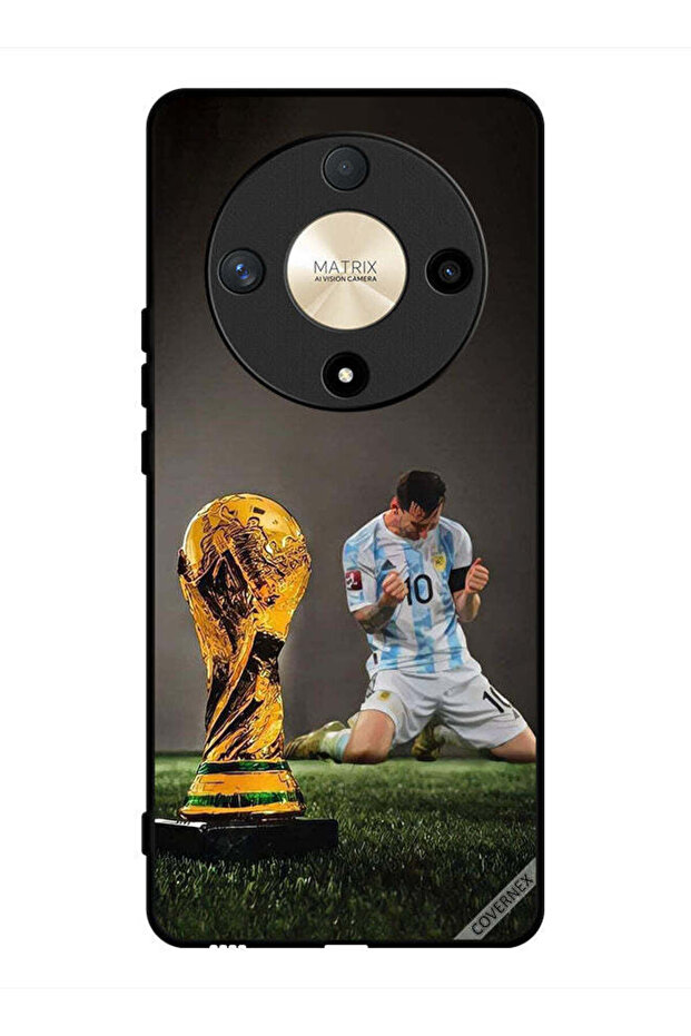 غطاء حماية لهاتف Honor X9b مع صورة ليو ميسي وكأس الفيفا