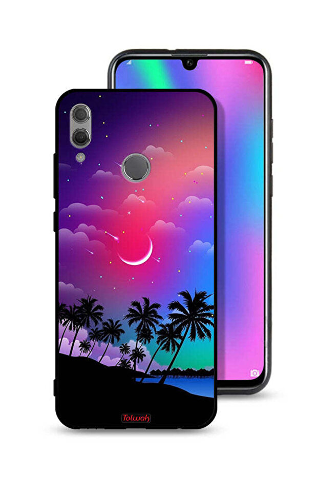 غطاء حماية لهاتف Honor 10 Lite برسومات القمر في الليل