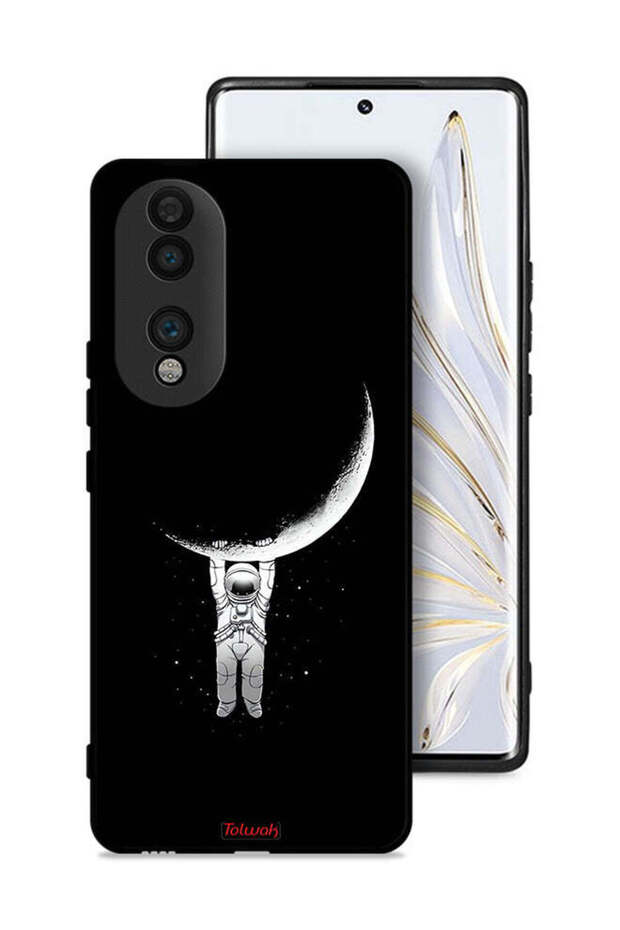 غطاء حماية لهاتف Honor 70 معلق على سطح القمر
