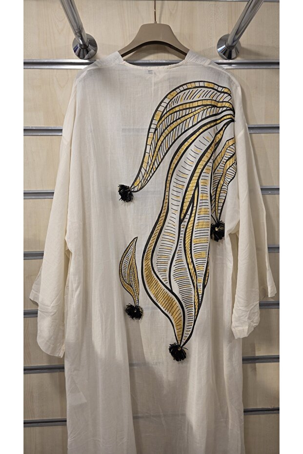 Kimono Wave Pattern Raw Cotton - 2