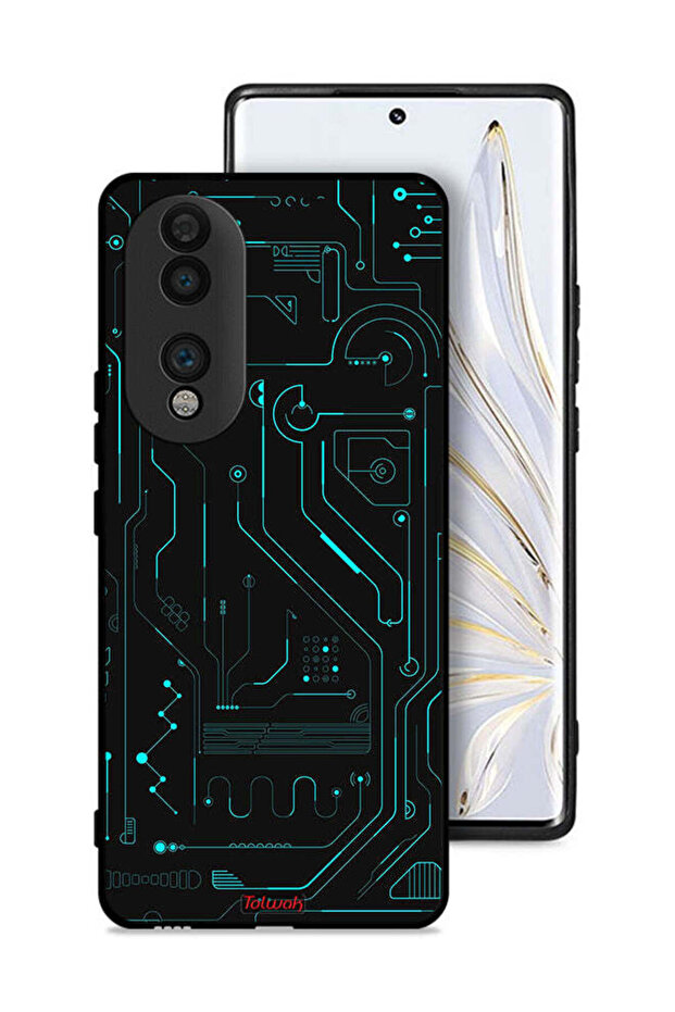 غطاء حماية لهاتف Honor 70 - دوائر فنية رقمية - شاشة متعددة