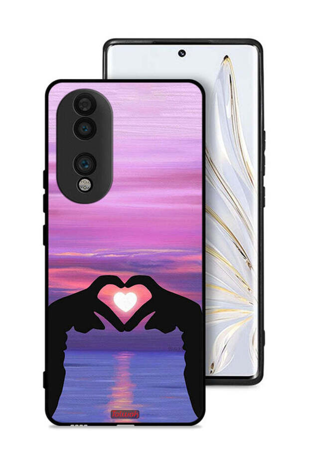 غطاء حماية لهاتف Honor 70 بتصميم قلب وقمر