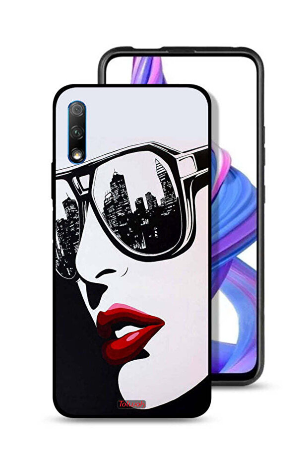Honor 9X (China) Protective Case Cover Girl Face Abstract Art