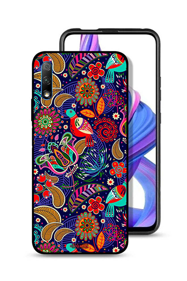 غطاء حماية لهاتف Honor 9X (الصين) بنقشة طيور وزهور