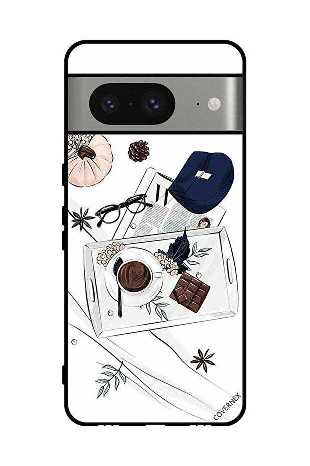 غطاء حماية لهاتف Google Pixel 8 - فن القهوة والشوكولاتة
