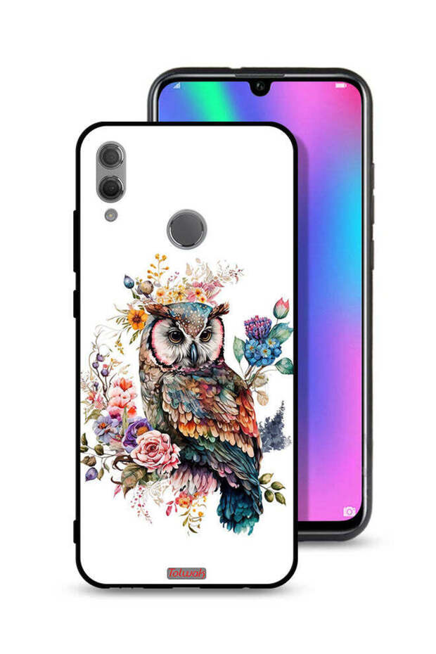 غطاء حماية لهاتف Honor 10 Lite بتصميم بومة فنية تجريدية