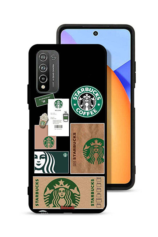 غطاء حماية لهاتف Honor 10X Lite بملصق ستاربكس