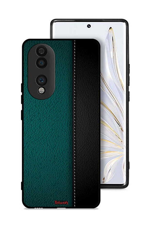 غطاء حماية جلدي لهاتف Honor 70 بنمط هندسي