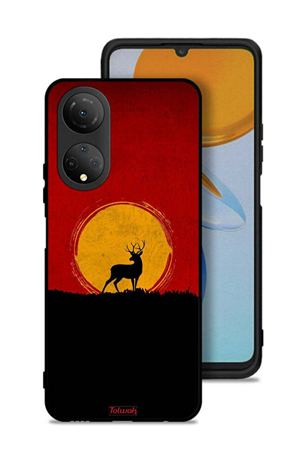 غطاء حماية Honor X7 بتصميم غزال وقمر